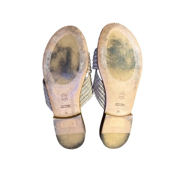 Jenni Kayne Sandals Raffia Crossover Natural Womens 36 US 6 Used *Damage - Picture 6 of 9